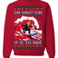 Oh What Fun It Is To Ride Donald Trump Red Wave Landslide Ugly Christmas Sweater Crewneck Sweatshirt