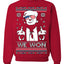 We Won Funny 45 47 President Trump Shot USA Glasses Ugly Christmas Sweater Crewneck Sweatshirt