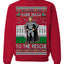 Dark MAGA to the Rescue Elon Superhero Doge Crypto Ugly Christmas Sweater Crewneck Sweatshirt