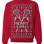 Merry Laxmas Funny Lacrosse Sports LAX Teen Sports Pun Ugly Christmas Sweater Crewneck Sweatshirt