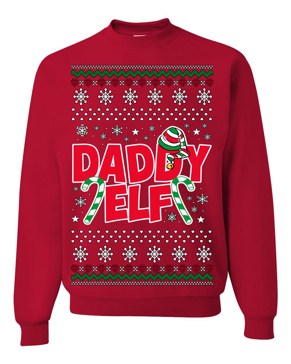 Daddy Elf Cute Holiday Winter Ugly Christmas Sweater Crewneck Sweatshirt