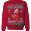 Merry Chrithmith Kith My Ath, Funny Butt Dancing, Viral Kiss My Ass Boxing Fight Meme, Men Women Ugly Christmas Sweater Crewneck Sweatshirt