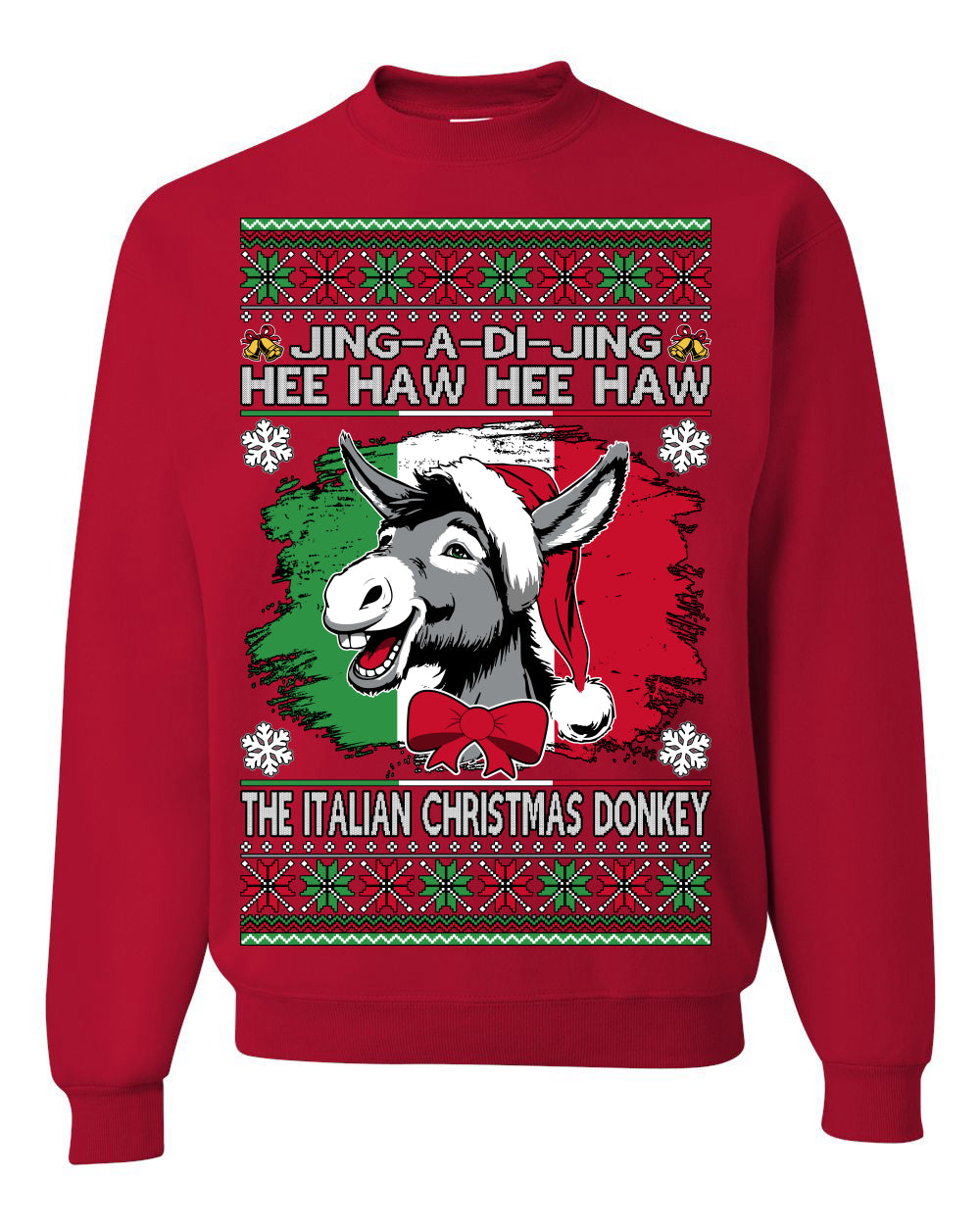Jing a Di Jing Dominick the Italian Christmas Donkey Ugly Christmas Sweater