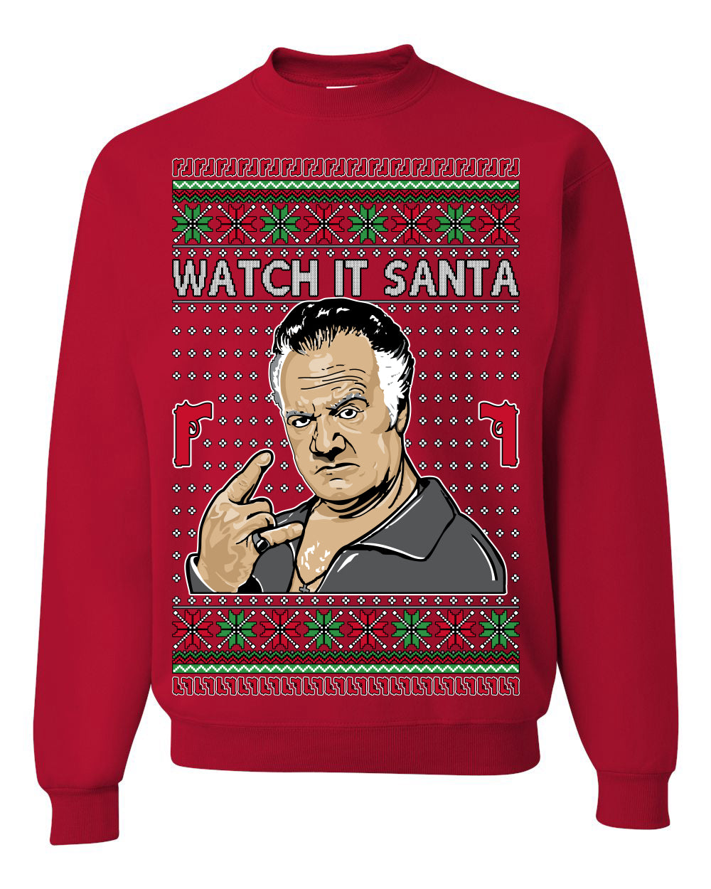 Watch It Santa Funny Paulie Italian Mafia TV Show Ugly Christmas Sweater