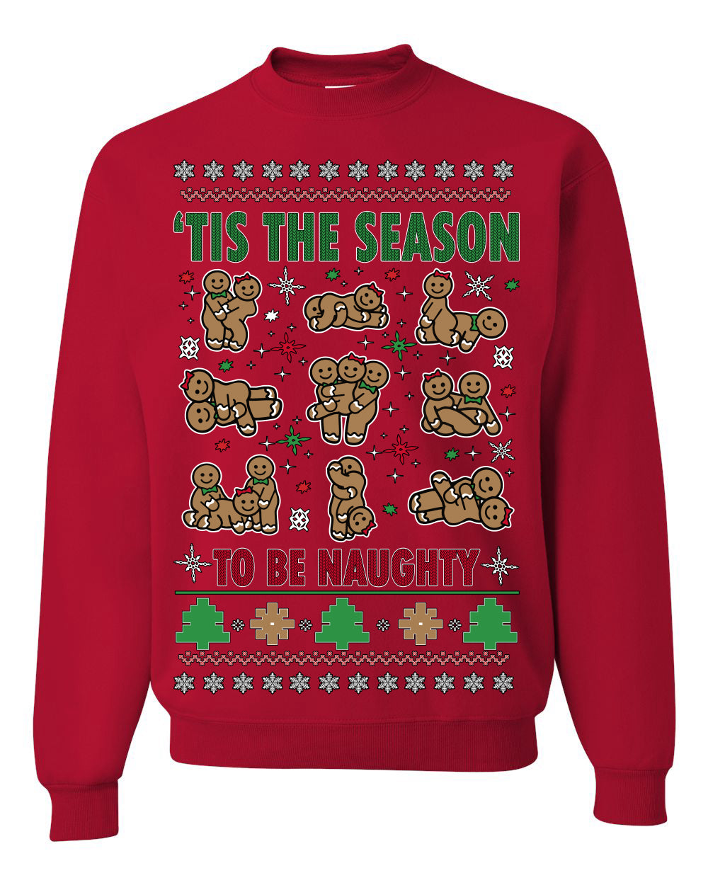 Tis' The Season To Be Naughty Unisex Ugly Crewneck Sweatshirt Crewneck Sweatshirt