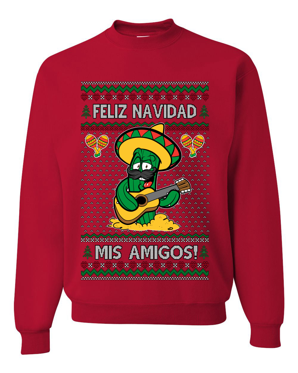 Feliz Navidad Mis Amigos!, Ugly Christmas Unisex Sweater, Crewneck Sweatshirts