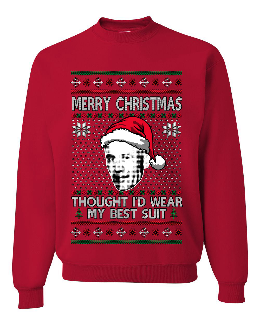 Thought I'd Wear My Best Suit Ed Gein, Unisex Ugly Christmas Sweater Crewneck Sweatshirts
