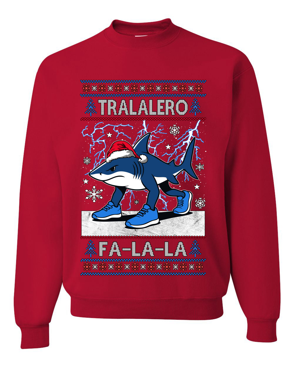Tralalero Fa La La Brainrot,Unisex Ugly Christmas Sweater, Crewneck Sweatshirts
