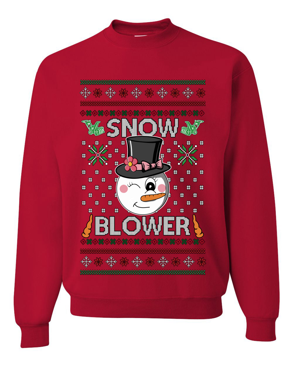 Snow Blower, Funny Unisex Ugly Christmas Crewneck Sweatshirts