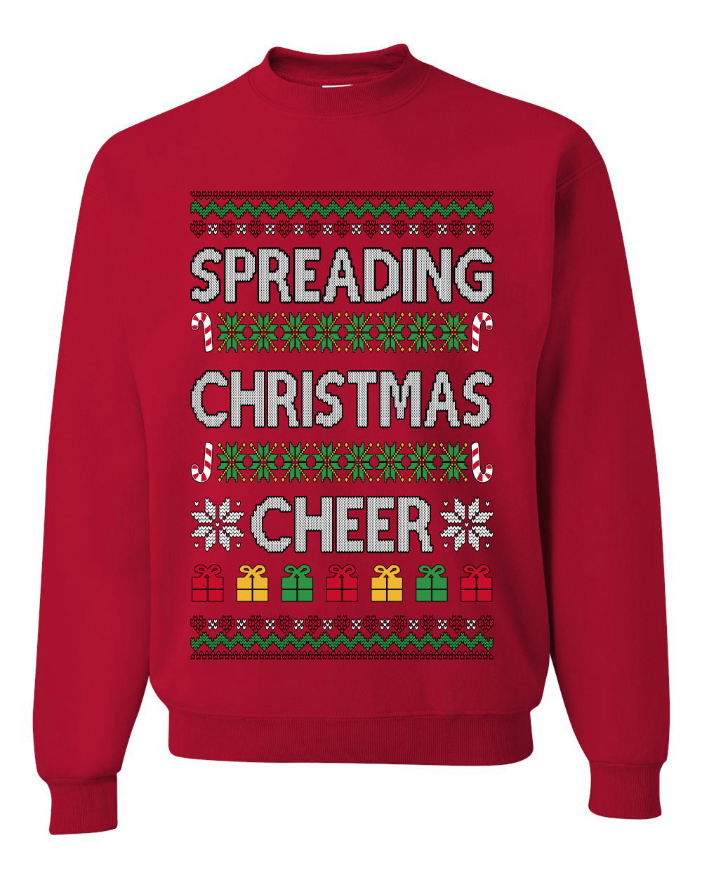 Spreading Christmas Cheer, Unisex Ugly Christmas Sweater Crewneck Sweatshirts