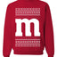 Letter M Christmas Candy, Unisex Ugly Christmas Sweater, Crewneck Sweatshirts