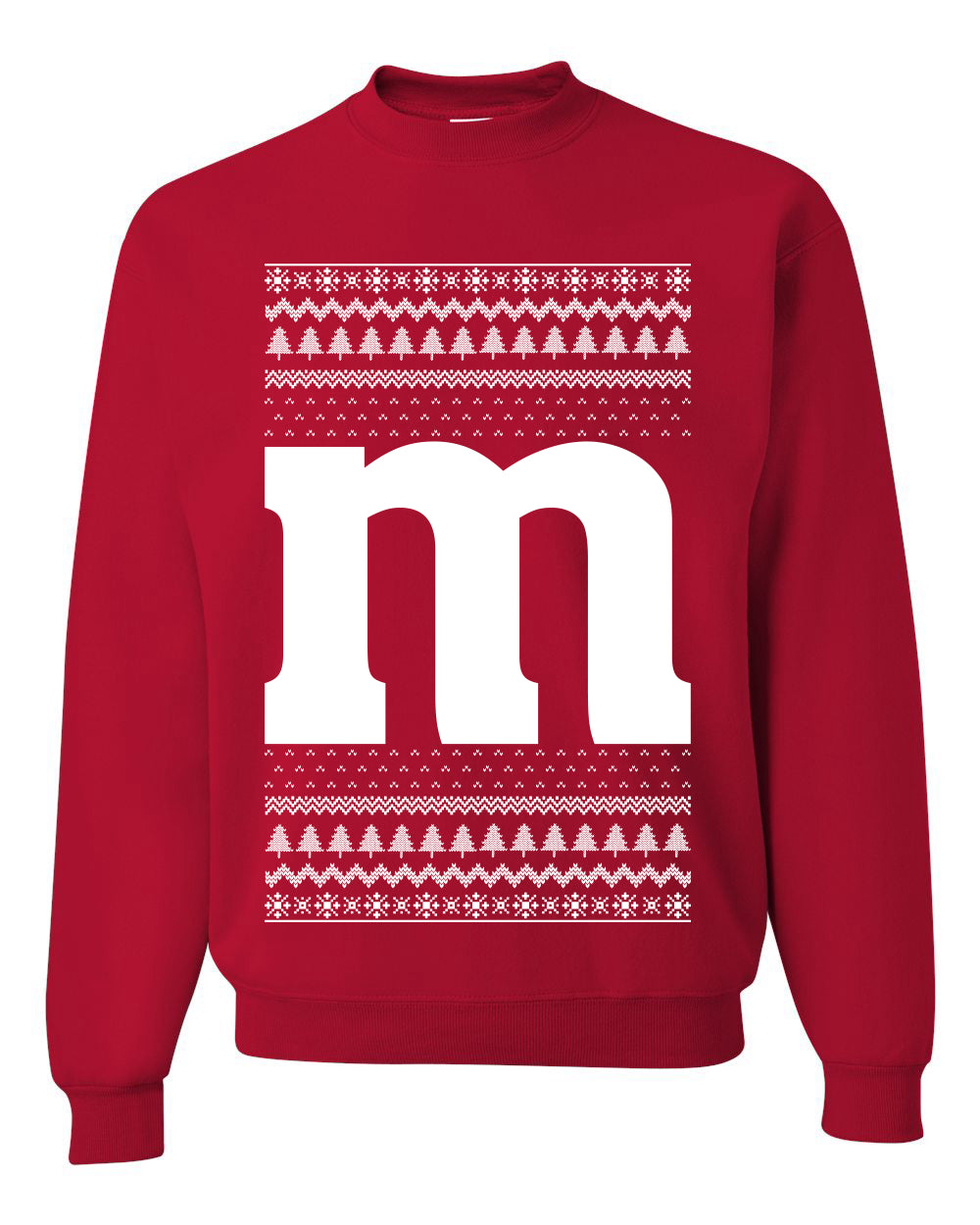 Letter M Christmas Candy, Unisex Ugly Christmas Sweater, Crewneck Sweatshirts