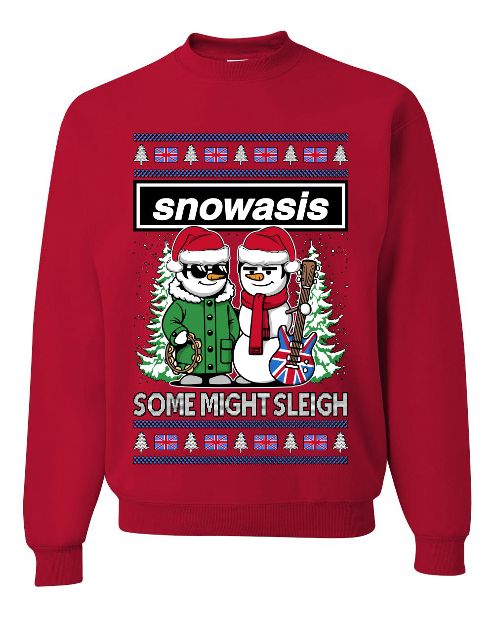 Snowasis English Rock Band Parody, Unisex Ugly Christmas Sweater, Crewneck Sweatshirts