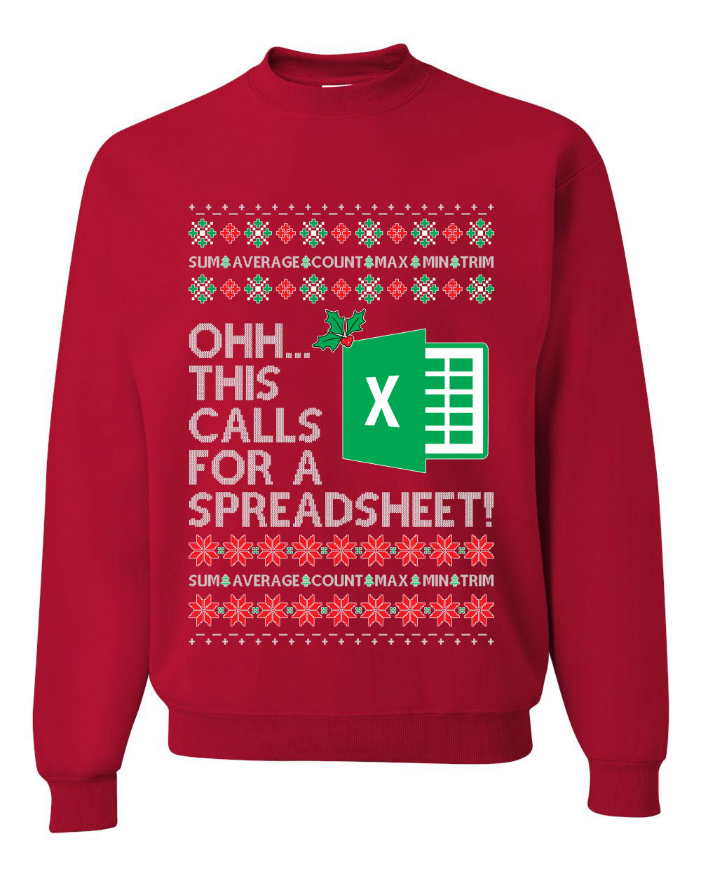 Ohh This Calls For A Spreadsheet Office, Unisex Ugly Christmas Sweater Crewneck Sweatshirts