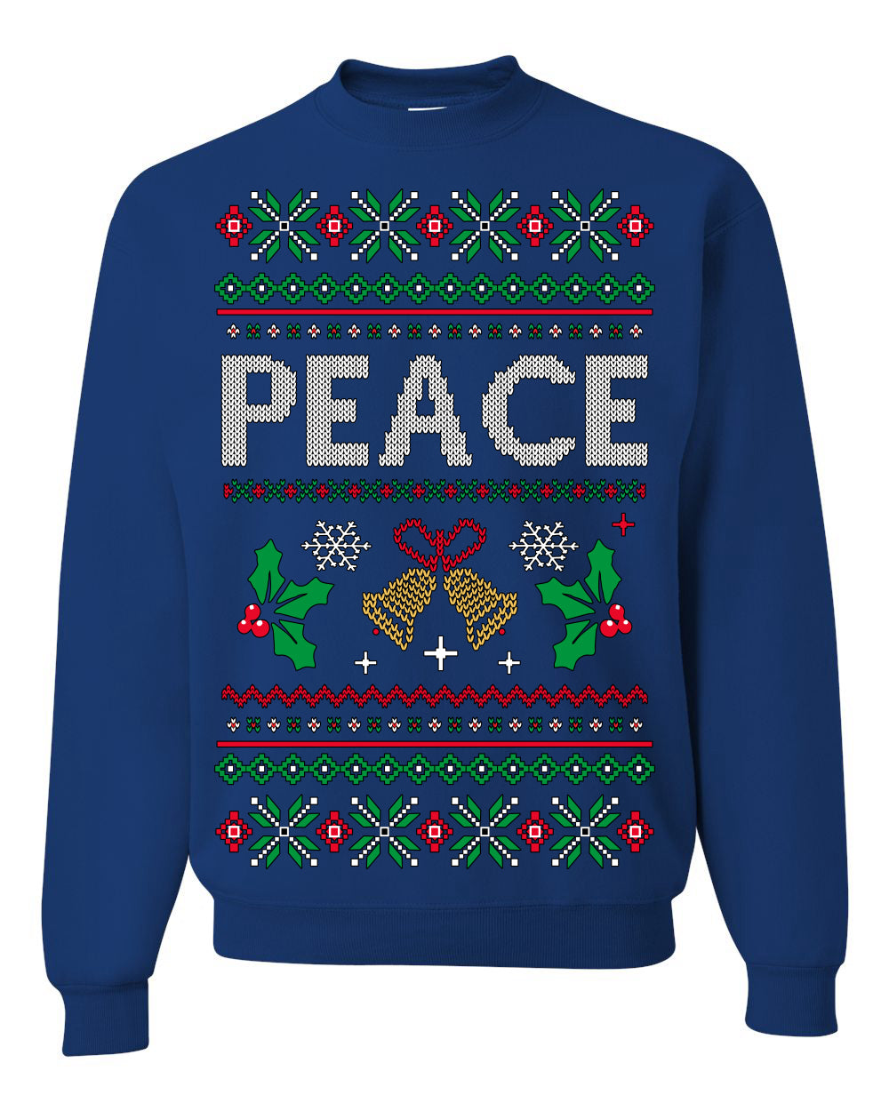 Peace Ugly Christmas Sweater Crewneck Sweatshirt