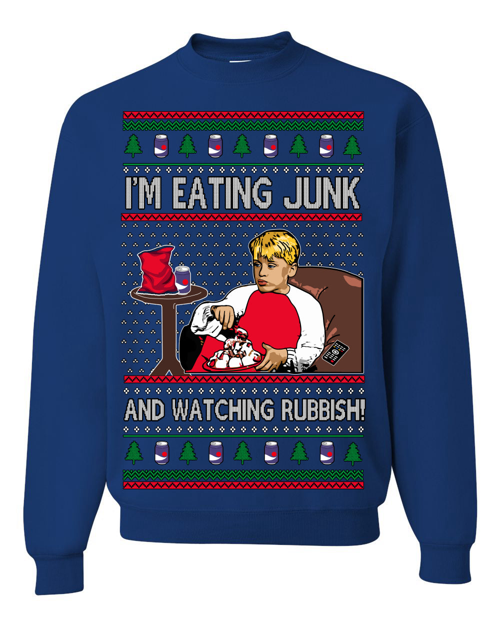 I'm Eating Junk and Watching Rubbish 90s Movie Ice Cream Ugly Christmas Sweater