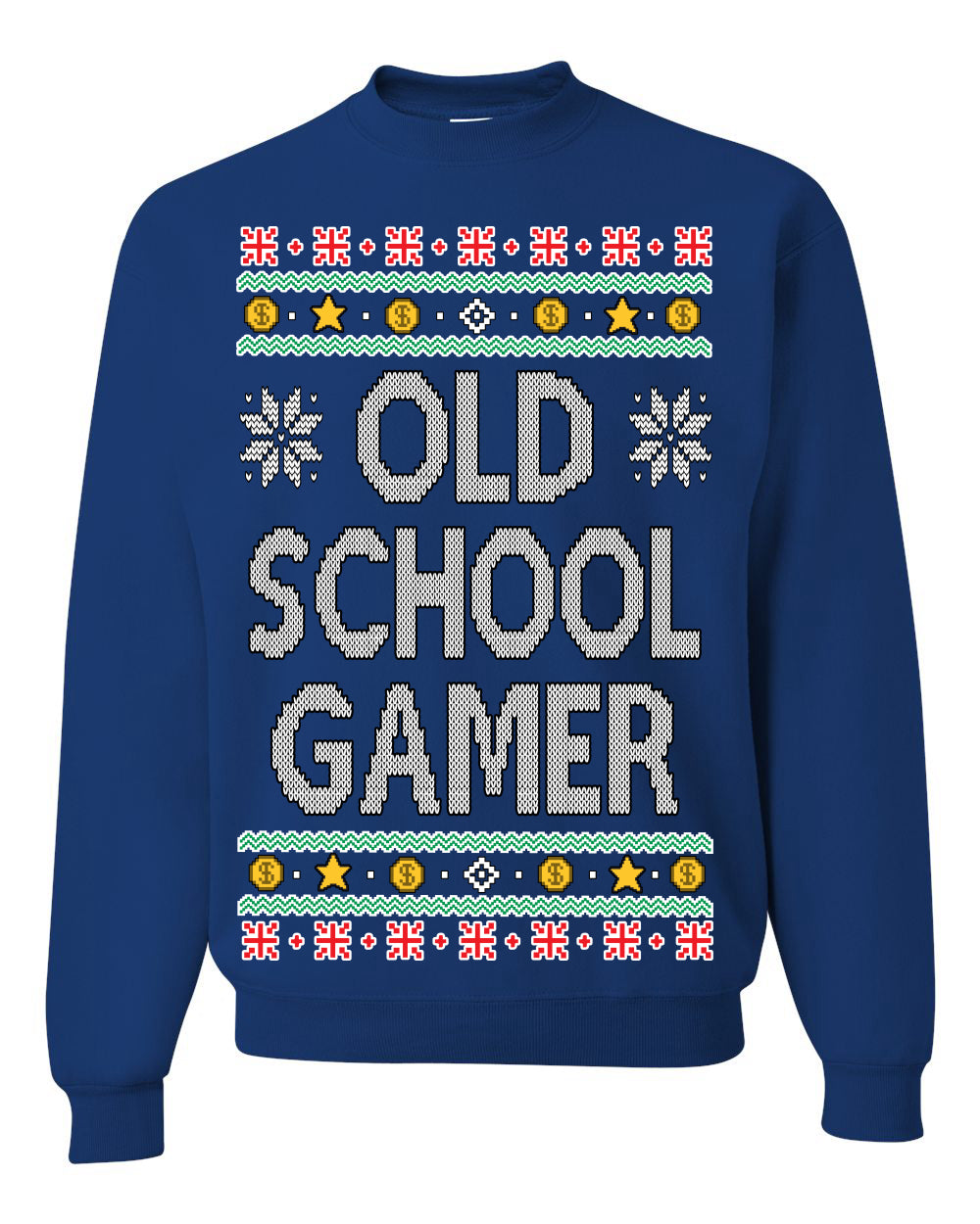 Classic Old School Gamer Video Game Fan Funny Ugly Christmas Sweater Crewneck Sweatshirt