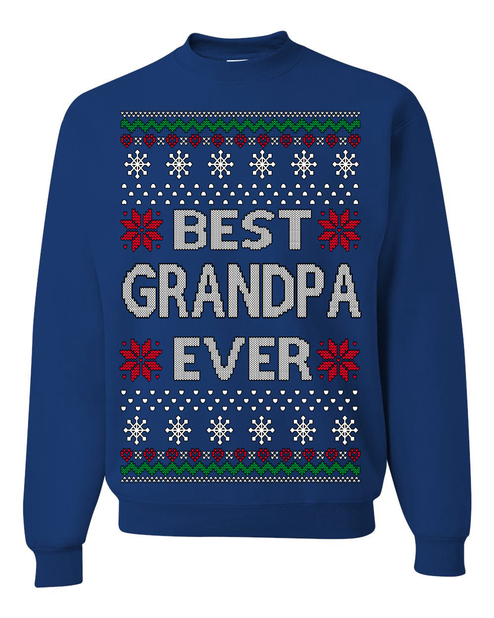Best Grandpa Ever Classic Winter Holidays Ugly Christmas Sweater Crewneck Sweatshirt