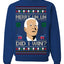 Merry Uh Did I Win? Funny Confused Joe Biden Election 2024 Ugly Christmas Sweater Crewneck Sweatshirt