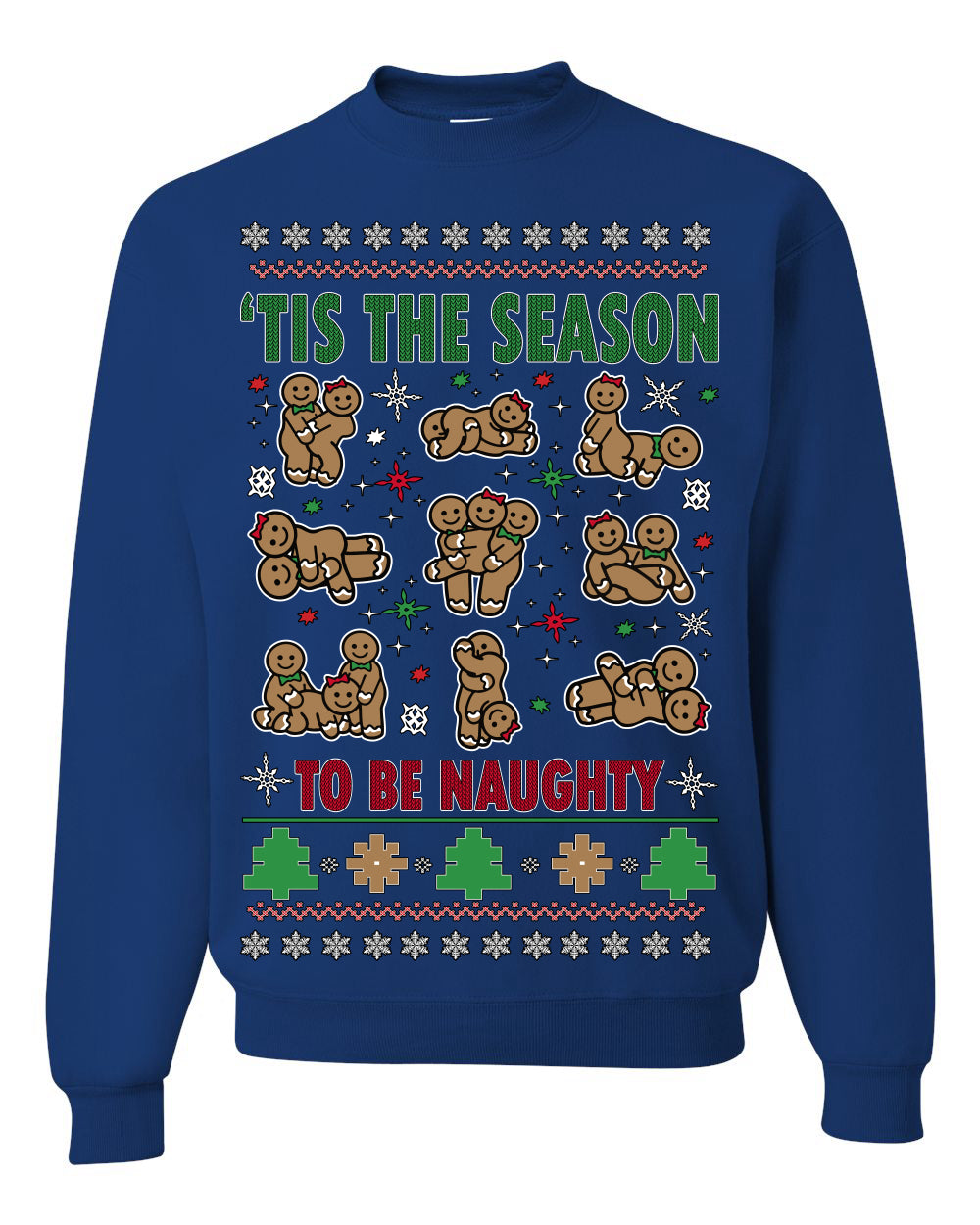 Tis' The Season To Be Naughty Unisex Ugly Crewneck Sweatshirt Crewneck Sweatshirt