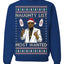 Naughty List Most Wanted, Funny Santa P Diddy Diddler Funny Party Viral Music Baby Oil Meme Ugly Christmas Sweater Crewneck Sweatshirt