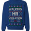 Walking HR Violation, Funny Office Humor Christmas Unisex Sweater, Ugly Christmas Crewneck Sweatshirts