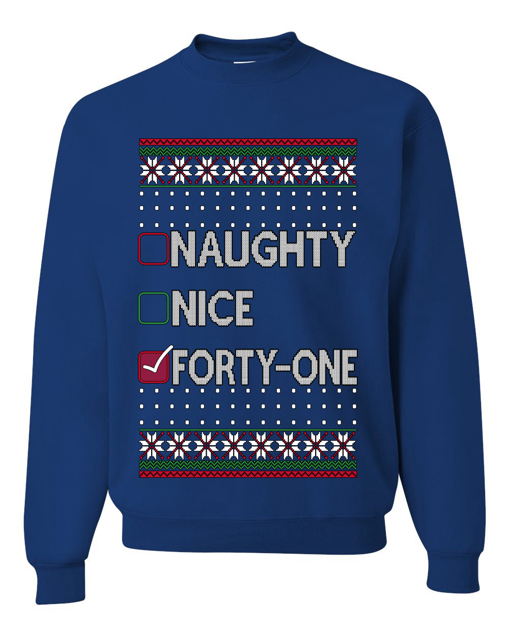 Naughty Nice 41, Simple List, Ugly Christmas Unisex Sweater, Funny Meme, Crewneck Sweatshirts