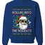 Rollin' Into The Holidays Christmas Sweater, Ugly Christmas Unisex Sweater, Crewneck Sweatshirts