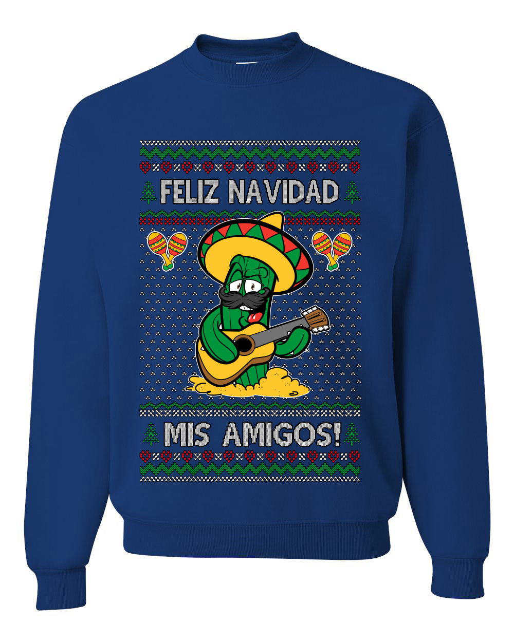 Feliz Navidad Mis Amigos!, Ugly Christmas Unisex Sweater, Crewneck Sweatshirts