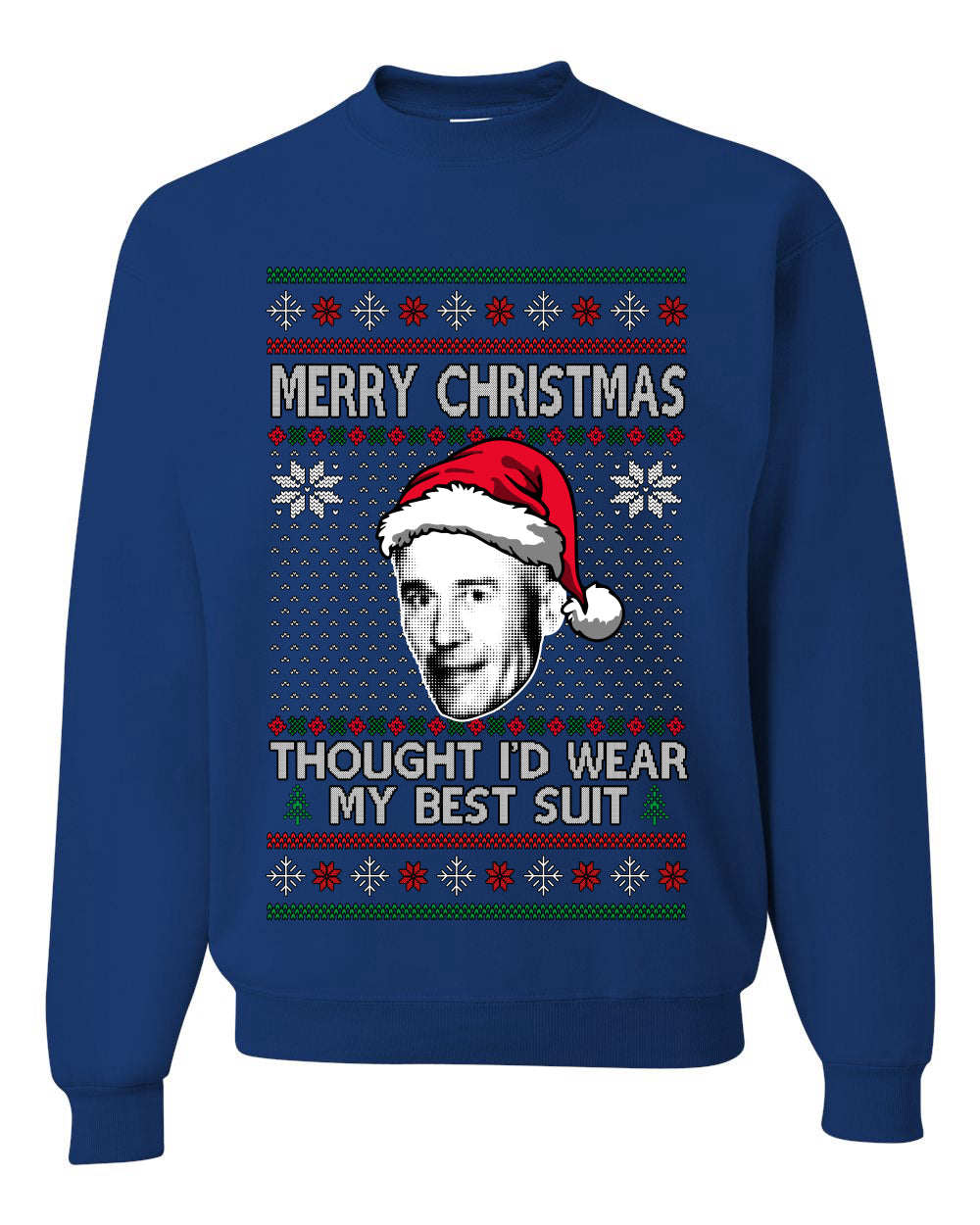 Thought I'd Wear My Best Suit Ed Gein, Unisex Ugly Christmas Sweater Crewneck Sweatshirts