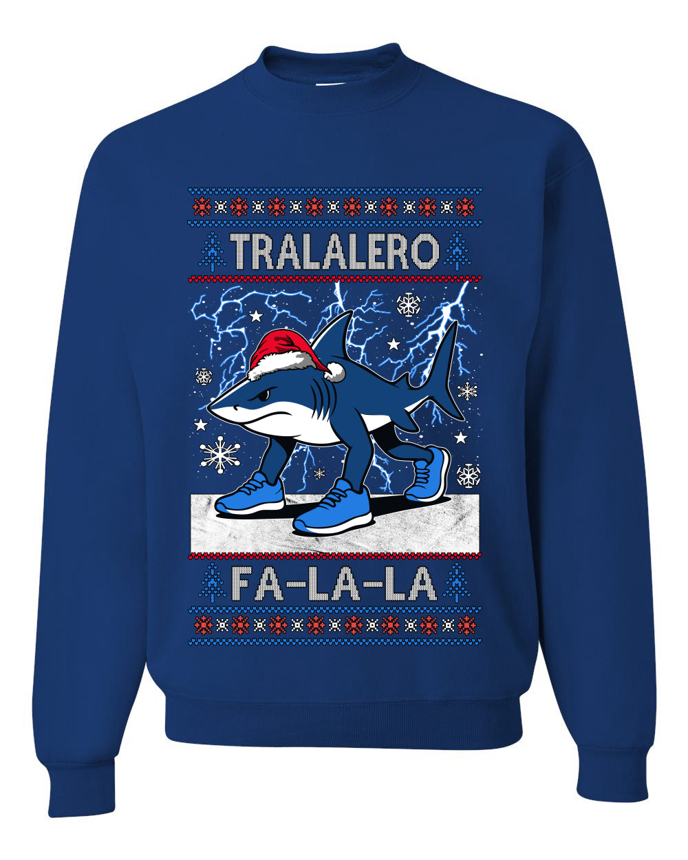 Tralalero Fa La La Brainrot,Unisex Ugly Christmas Sweater, Crewneck Sweatshirts