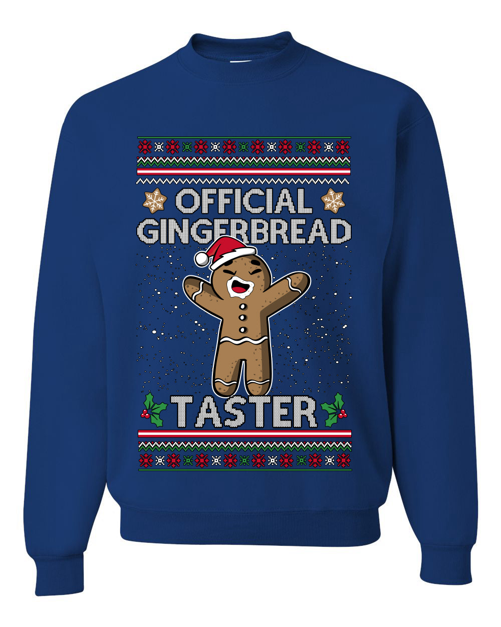 Official Gingerbread Taster, Unisex Ugly Christmas Crewneck Sweatshirts