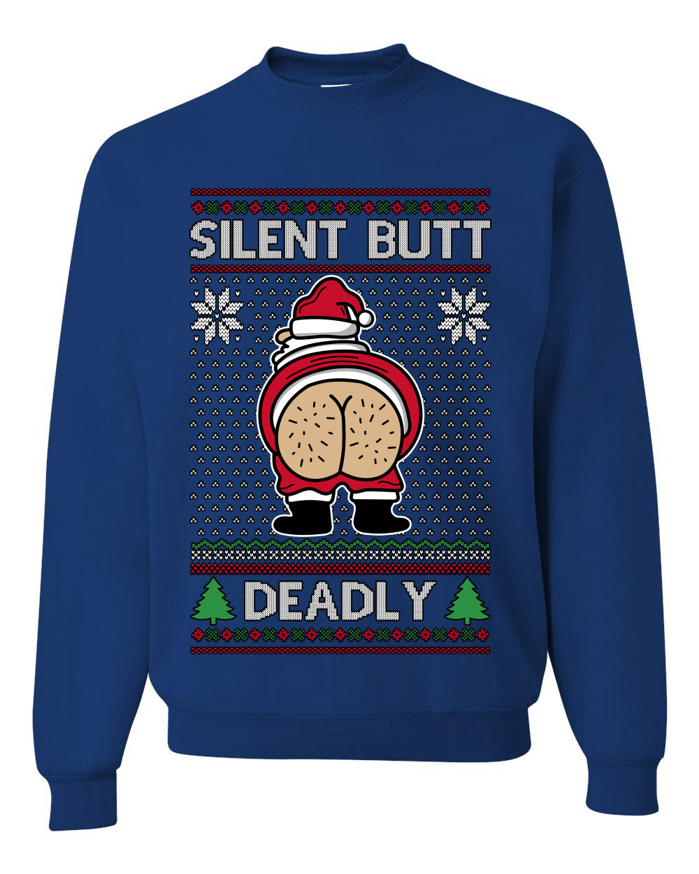 Silent Butt Deadly Farting Santa, Unisex Ugly Christmas Sweater, Crewneck Sweatshirts