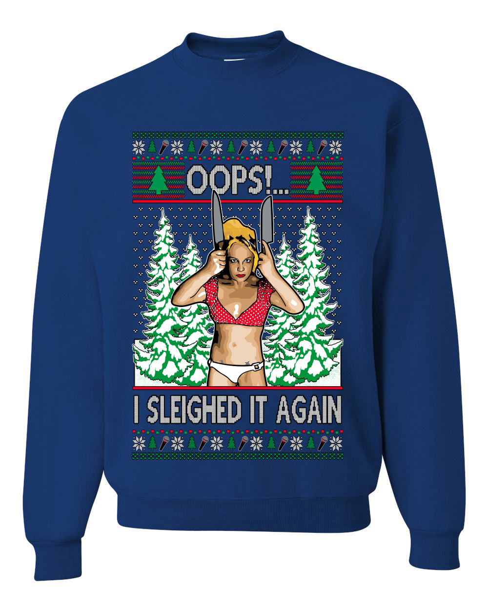 Funny, Knives Popstar Dancing, Music Lover Comedic Christmas Sweater Design, Unisex Crewneck Sweatshirts