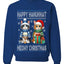 Happy Hanukkat Meowy Christmas, Unisex Ugly Christmas Sweater, Crewneck Sweatshirts