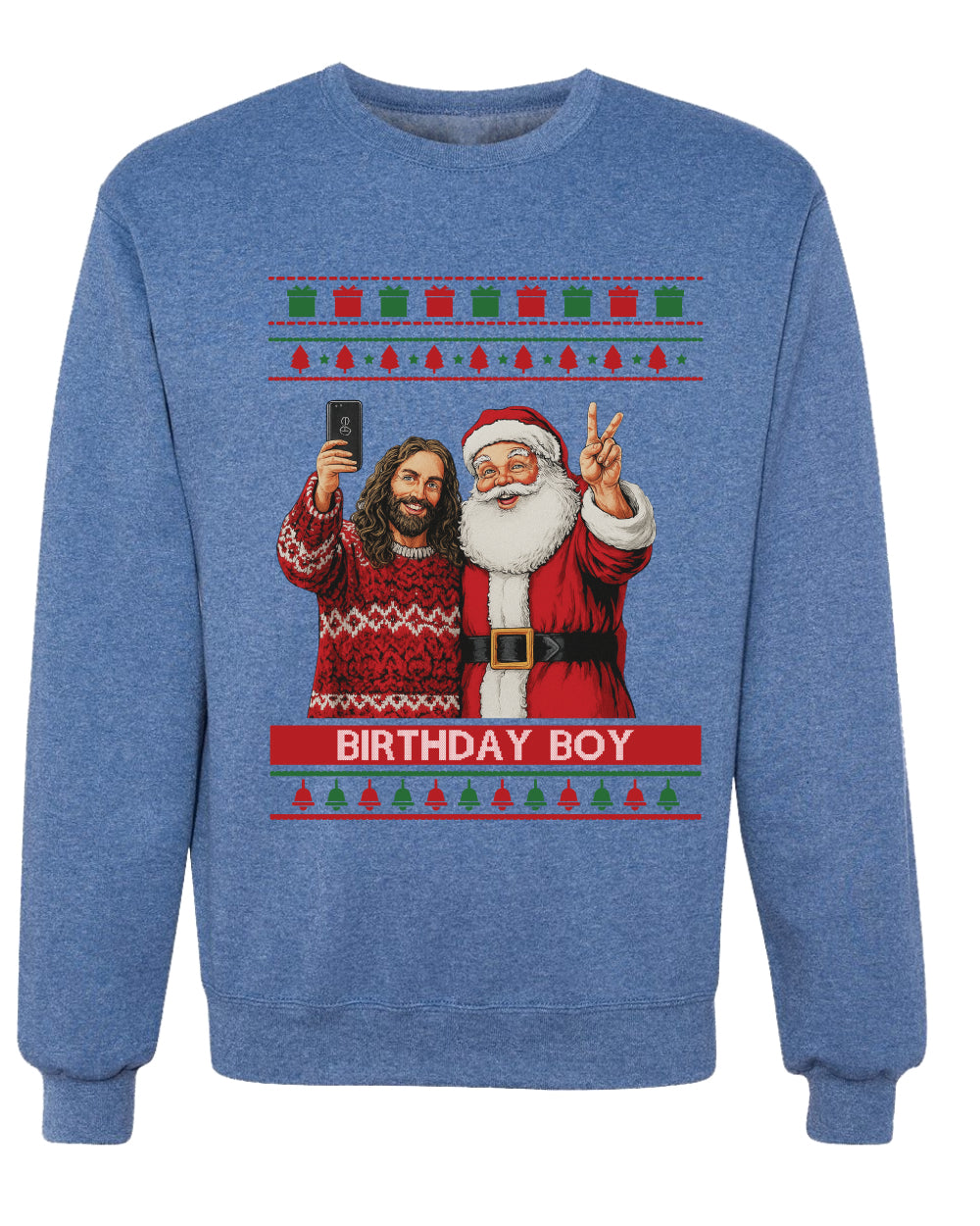 Birthday Boy Jesus, Unisex Ugly Christmas Sweater, Crewneck Sweatshirts