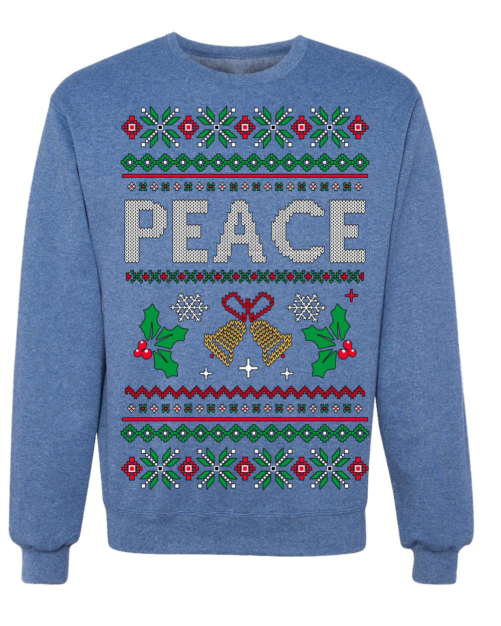 Peace Ugly Christmas Sweater Crewneck Sweatshirt