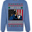 Never Surrender Pro Donald Trump Fight Fist Pump 2024 Ugly Christmas Sweater Crewneck Sweatshirt
