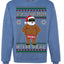Ask Your Mom If I'm Real Funny Black Santa Claus Censored Ugly Christmas Sweater Crewneck Sweatshirt
