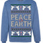 Peace On Earth Funny Xmas Cute Pink Angel Cross Ugly Christmas Sweater Crewneck Sweatshirt