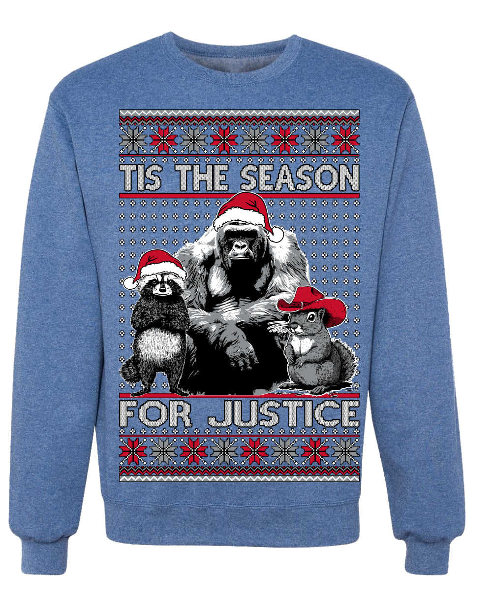 Tis the Season For Justice Harambe Peanut Fred Raccoon Ugly Christmas Sweater