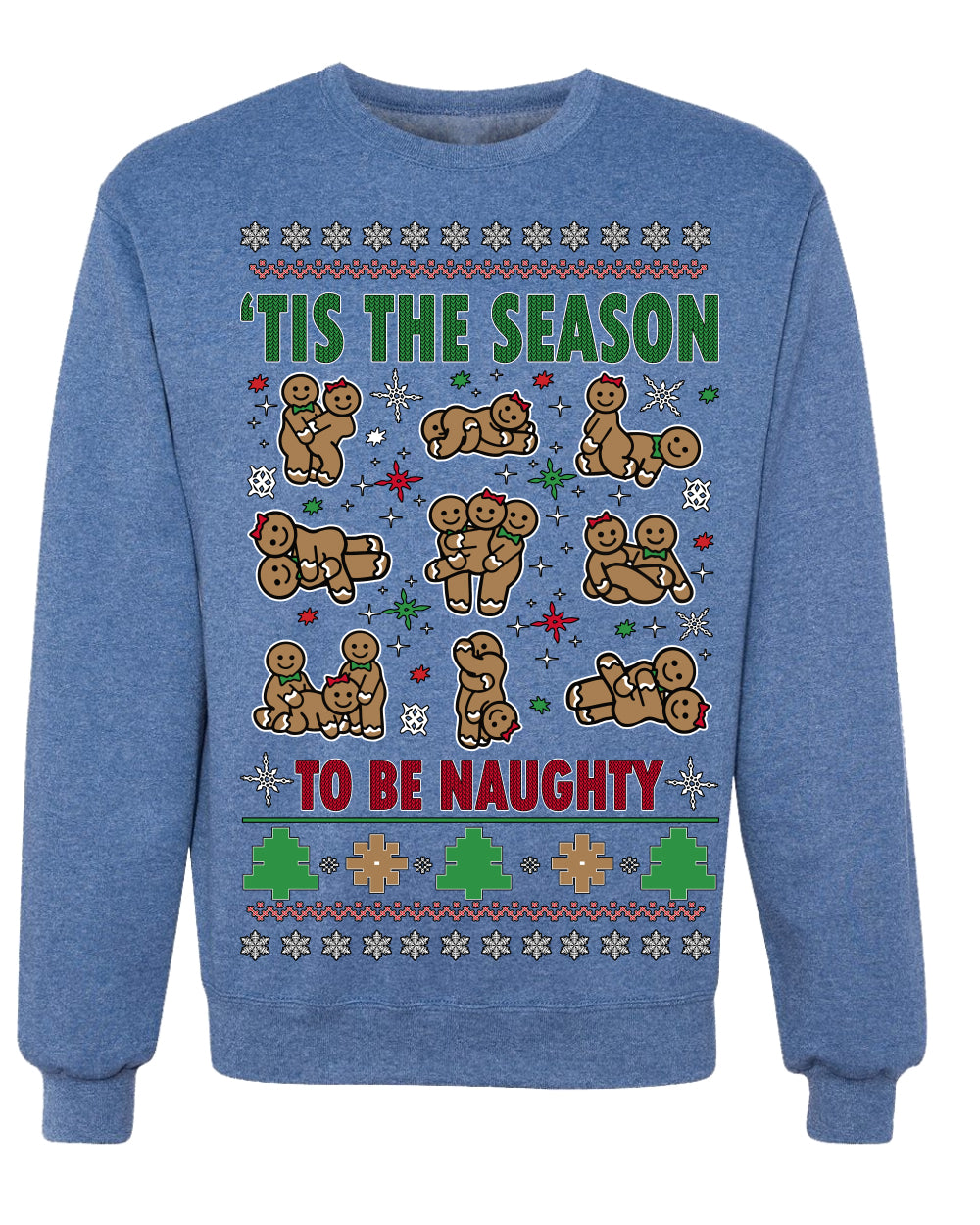 Tis' The Season To Be Naughty Unisex Ugly Crewneck Sweatshirt Crewneck Sweatshirt