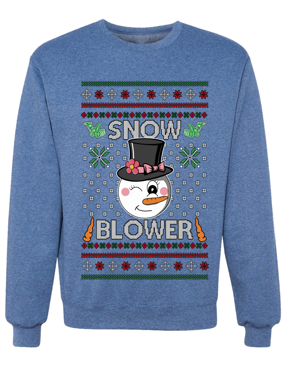 Snow Blower, Funny Unisex Ugly Christmas Crewneck Sweatshirts