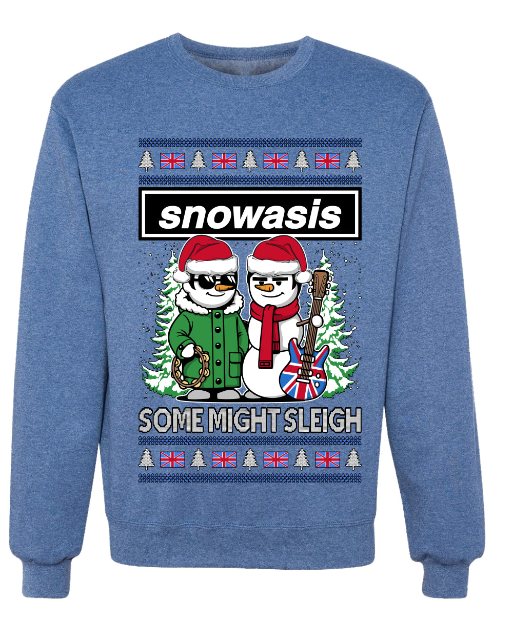 Snowasis English Rock Band Parody, Unisex Ugly Christmas Sweater, Crewneck Sweatshirts