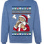 Seazyns Greeting Santa Packing Lip Pouch, Unisex Ugly Christmas Sweater Crewneck Sweatshirts
