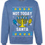 Not Today Santa Menorah Hanukkah, Unisex Ugly Christmas Sweater, Crewneck Sweatshirts