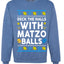 Deck The Halls With Matzo Balls Hanukkah, Unisex Ugly Christmas Sweater Crewneck Sweatshirts