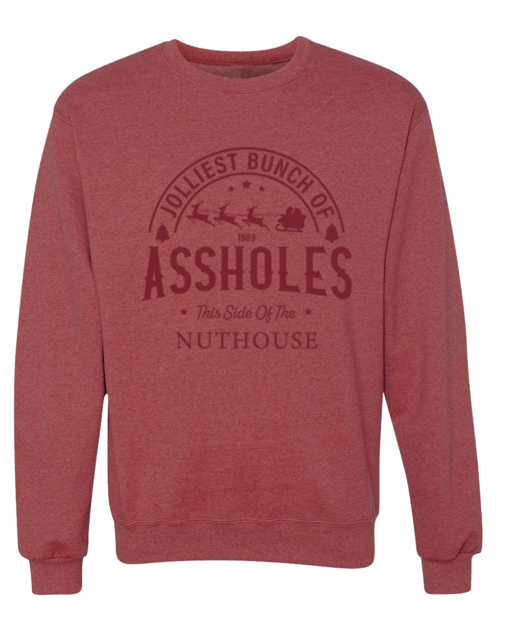 Jolliest Bunch of Assholes, Funny Christmas Design, Unisex Christmas Sweater, Crewneck Sweatshirts