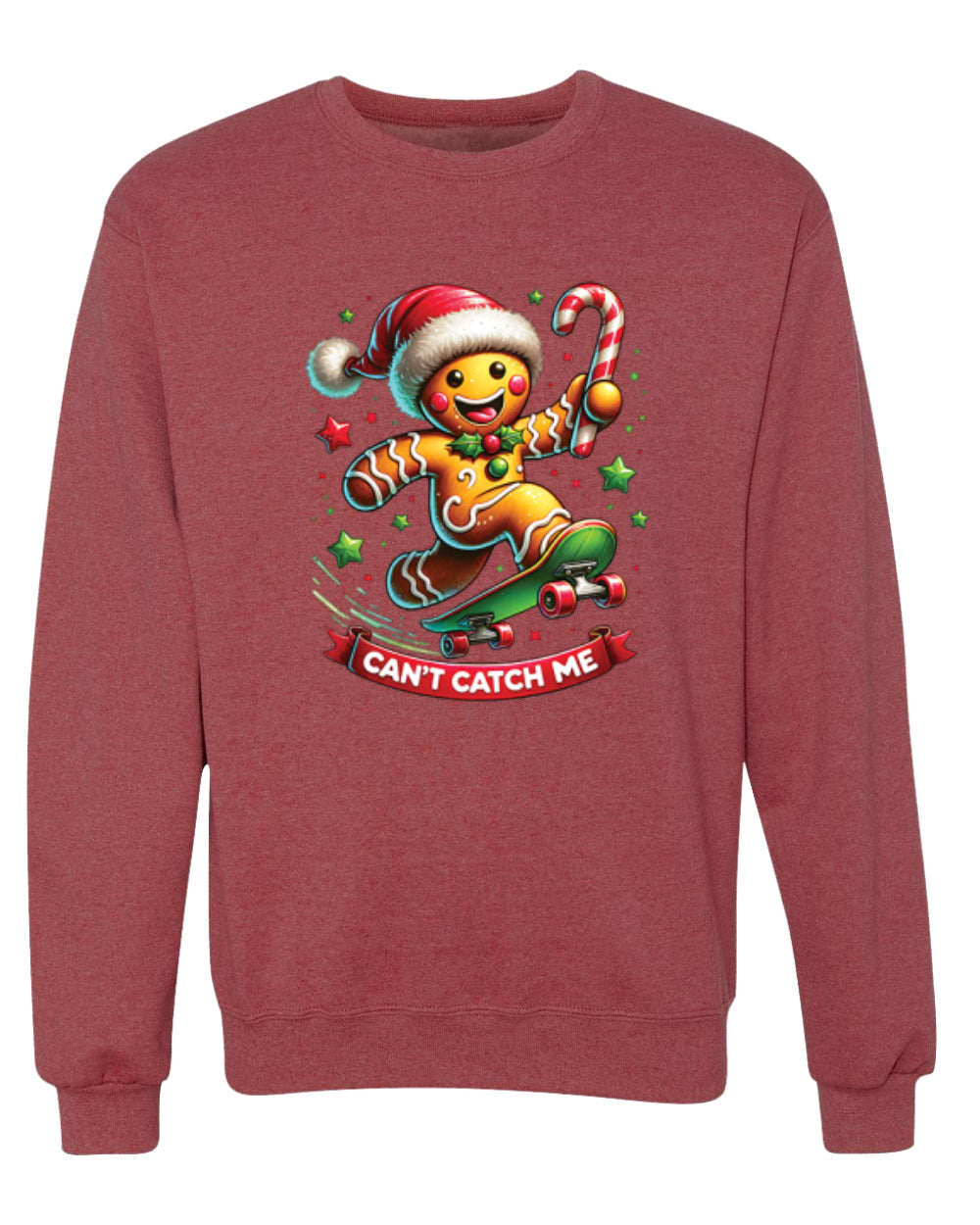 Can't Catch Me, Gingerbread Christmas Design, Unisex Christmas Sweater, Crewneck Sweatshirts