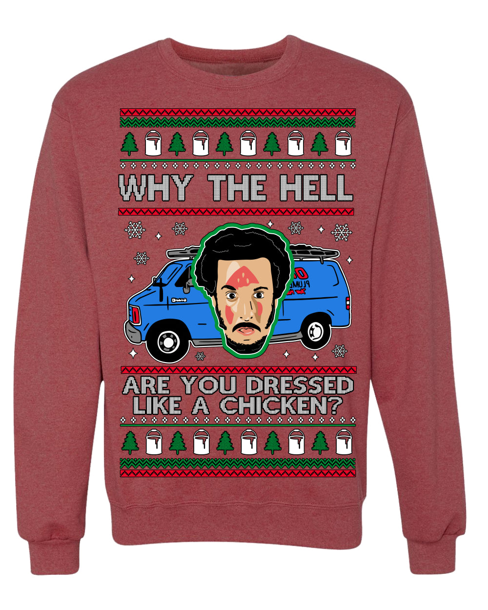 Why the Hell are You Dressed Like a Chicken? Funny Movie Ugly Christmas Sweater